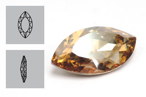 Navette 4227, 32x17mm, Crystal Golden Shadow