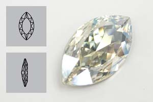 Navette 4227, 32x17mm, Crystal Moonlight