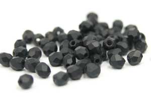 Feuerpolierte - 3mm, Jet Matt (100 St.)