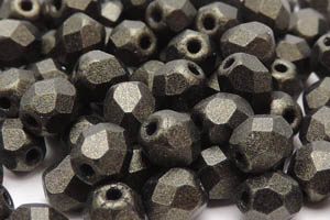 Feuerpolierte - 4mm, Metallic Suede Dark Brown (100 St.)