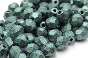 Feuerpolierte - 4mm, Metallic Suede Sea Green (100 St.)
