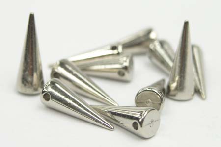 Spikes Kunststoff, 07x17mm, Silberfarben (10 Stück)