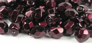 Feuerpolierte - 4mm, Heavy Metal Burgundy (100 St.)