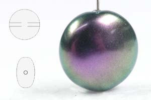 5860 Coin Pearls, 14mm, Iridescent Purple (#943)