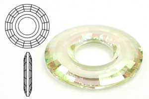 Disk Pendant 6039, 38mm, Crystal Luminous Green