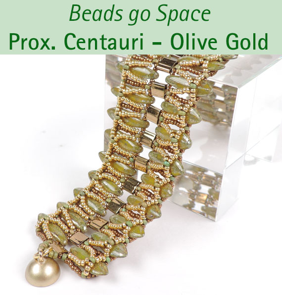 Kit - Beads go Space "Proxima Centauri - Armband Olive Gold"