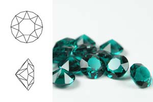 Chaton 1088, SS39 (8mm), Emerald unfoiled