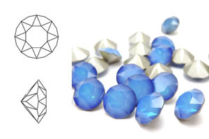 Chaton 1088, SS39 (8mm), White Opal Sky Blue