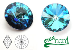 Rivoli 1122, 14mm, Crystal Bermuda Blue unfoiled