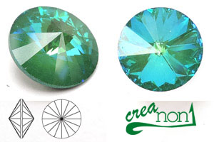 Rivoli 1122, 14mm, Crystal Ultra Emerald AB