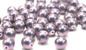 Rundperlen, 4 mm, Polynesian Light Purple (50 Stück)