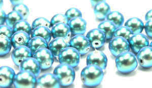 Rundperlen, 4 mm, Polynesian Turquoise (50 Stück)