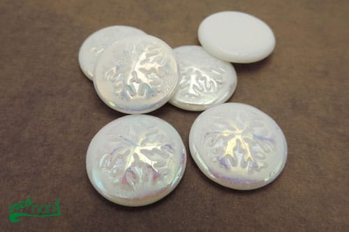 Cabochon Glas Schneeflocke 21mm, White AB (6 St.)